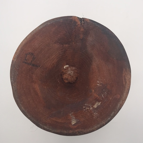 Vintage Carved Wooden Primitive Vase - Picture 7 of 11